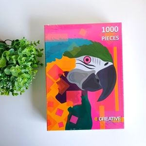 Creative Colorful 1000 Piece Parrot Puzzle with Full Size Poster